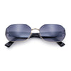Womens Retro Dad Fashion Metal Rim Octagonal Rectangle Classy Sunglasses