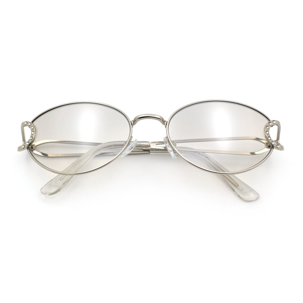 Oval Photochromic Polarized Sunglasses Women Retro Metal Rhinestone Classic Amazon.com: Crystal Frame Luxury Shiny Sunglasses For Women  main image 3
