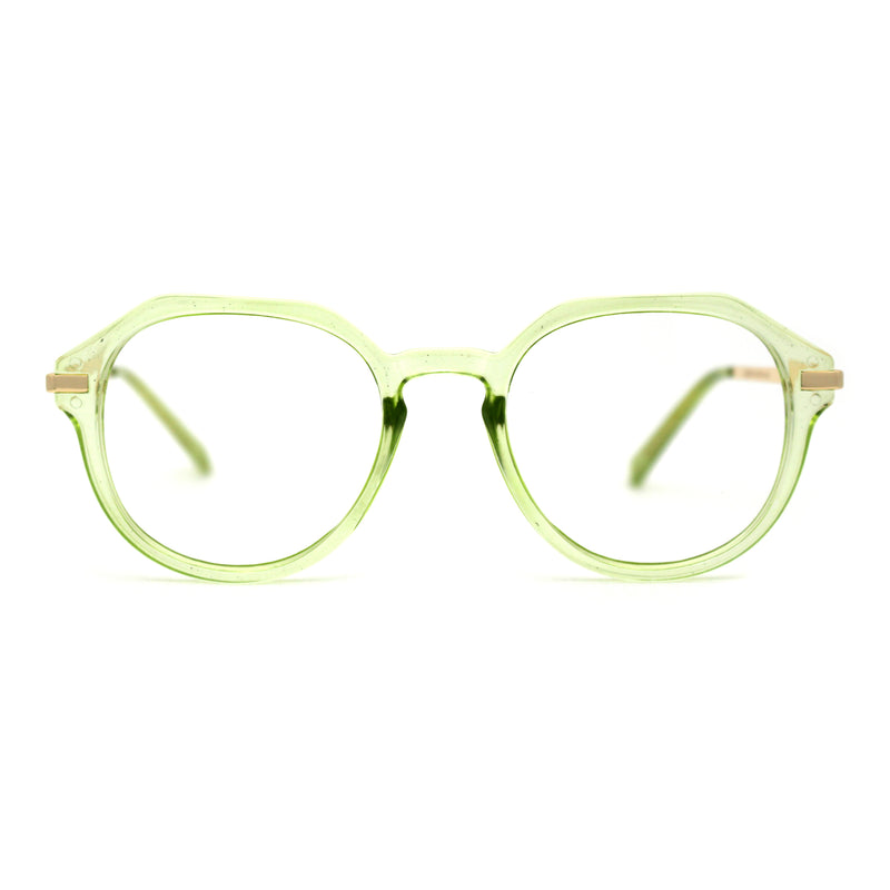Fashionable Geometric Round Plastic 100% Blue Light Filtering Computer Eyeglasses