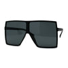 80s Squared Rectangular Thin Plastic Oversize Sunglasses