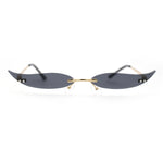 Mico Cut Out Narrow Blade Cat Eye Rimless Color Sunglasses