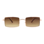 Jewel Metal Chain Engrave Frame Rectangle Sunglasses