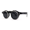 Super Normcore Cool Hipster Flip Up Keyhole Round Sunglasses