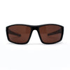 Mens Antiglare Driving Lens Wrap Around Sport Rectangular Plastic Sunglasses Black Brown