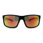 Mens Color Mirror Iconic 90s Sport Biker Plastic Rectangle Sunglasses