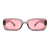 Womens Mod Inset Lens Rectangle Plastic Minimal Sunglasses