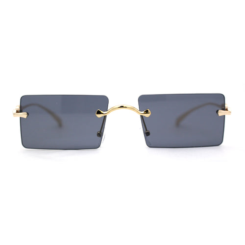 Unique Rimless Rectangular Pimp Sunglasses