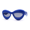 Womens Bold Balloon Bloated Thick Rim Oversize Cat Eye Sunglasses