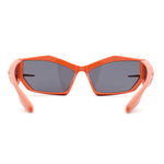 Unique Trendy 90s Sport Plastic Side Visor Wrap Around Sunglasses