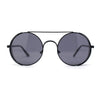 Round Circle Lens Side Windbreaker Retro Double Bridge Cafe Racer Sunglasses