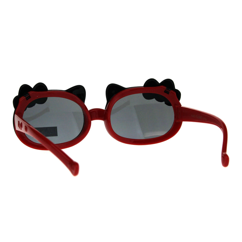 Childern Size Kitty Ear Whisker Flip Up Lens Girls Sunglasses