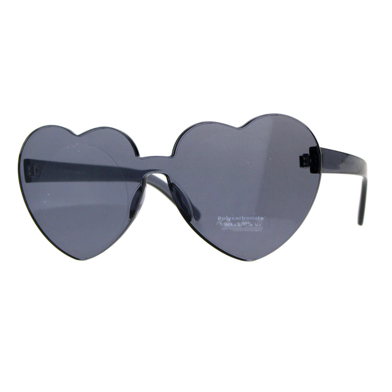 Womens Heart Shape Rimless Hippie Groove Valentine Sunglasses