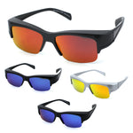 Polarized Reflective Color Mirror Half Rim Mens Fit Over Eyeglasses Sunglasses