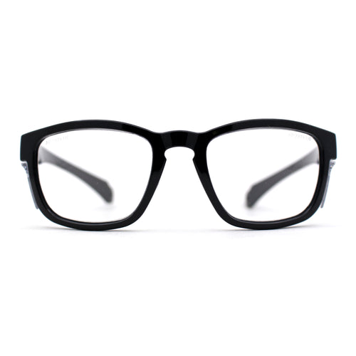 SA106 AP Z87+U6 Safety Lens Visor Horn Rim Magnifying Black Reading Glasses +1.0