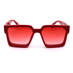 Womens Squared Thick Plastic Mob Luxury Rectangular Mafia Sunglasses