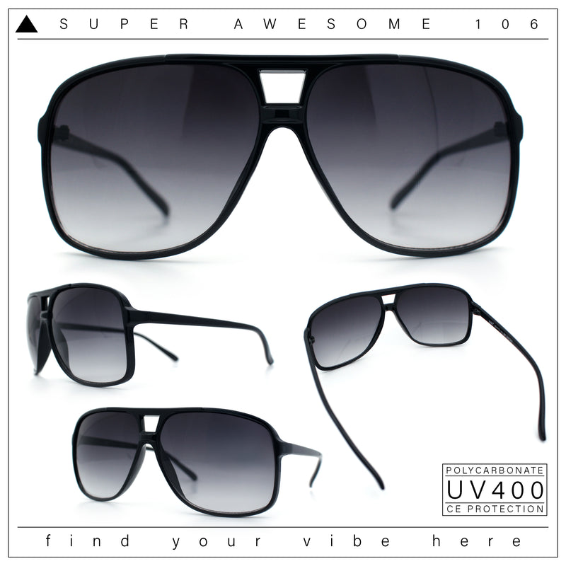 SA106 Oversize Large Thin Plastic Racer Mens Sport Aviator Sunglasses