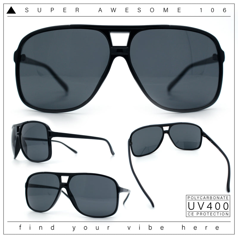 SA106 Oversize Large Thin Plastic Racer Mens Sport Aviator Sunglasses