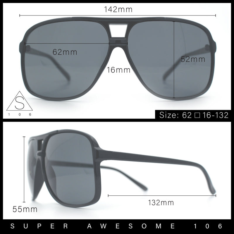 SA106 Oversize Large Thin Plastic Racer Mens Sport Aviator Sunglasses