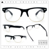 Mens Hipster Half Horn Rim Clear Lens Geek Fashion Eyeglasses Black Gold - Clear