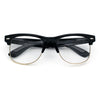 Mens Hipster Half Horn Rim Clear Lens Geek Fashion Eyeglasses Black Gold - Clear