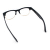 Mens Hipster Half Horn Rim Clear Lens Geek Fashion Eyeglasses Black Gold - Clear