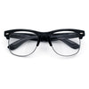 Mens Hipster Half Horn Rim Clear Lens Geek Fashion Eyeglasses Black Gold - Clear