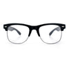 Mens Hipster Half Horn Rim Clear Lens Geek Fashion Eyeglasses Black Gold - Clear
