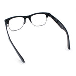 Mens Hipster Half Horn Rim Clear Lens Geek Fashion Eyeglasses Black Gold - Clear