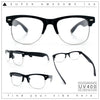 Mens Hipster Half Horn Rim Clear Lens Geek Fashion Eyeglasses Black Gold - Clear