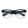 Mens Hipster Half Horn Rim Clear Lens Geek Fashion Eyeglasses Black Gold - Clear