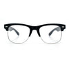Mens Hipster Half Horn Rim Clear Lens Geek Fashion Eyeglasses Black Gold - Clear