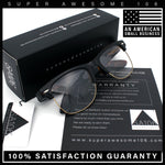 Mens Hipster Half Horn Rim Clear Lens Geek Fashion Eyeglasses Black Gold - Clear