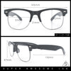 Mens Hipster Half Horn Rim Clear Lens Geek Fashion Eyeglasses Black Gold - Clear
