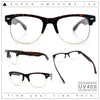 Mens Hipster Half Horn Rim Clear Lens Geek Fashion Eyeglasses Black Gold - Clear