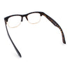 Mens Hipster Half Horn Rim Clear Lens Geek Fashion Eyeglasses Black Gold - Clear