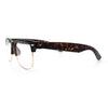 Mens Hipster Half Horn Rim Clear Lens Geek Fashion Eyeglasses Black Gold - Clear