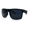 Mens Rectangular Matte Black Gangster Oversize Plastic Sport Sunglasses