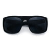 Mens Rectangular Matte Black Gangster Oversize Plastic Sport Sunglasses