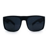 Mens Rectangular Matte Black Gangster Oversize Plastic Sport Sunglasses