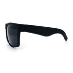 Mens Rectangular Matte Black Gangster Oversize Plastic Sport Sunglasses