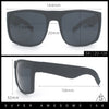 Mens Rectangular Matte Black Gangster Oversize Plastic Sport Sunglasses