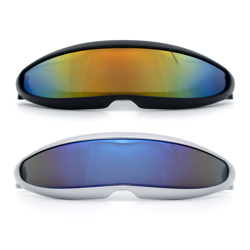 Mirror Lens Monolens Cyclops Robotic Futuristic Sunglasses