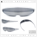 Mirror Lens Monolens Cyclops Robotic Futuristic Sunglasses