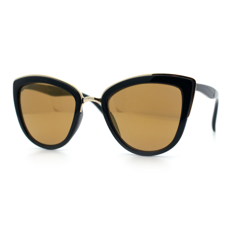 SA106 Womens Color Mirror Reflective Lens Oversize Cat Eye Sunglasses