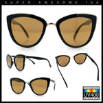 SA106 Womens Color Mirror Reflective Lens Oversize Cat Eye Sunglasses