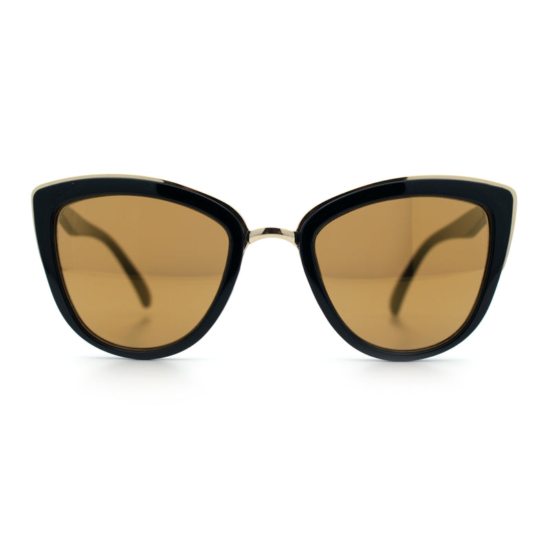 SA106 Womens Color Mirror Reflective Lens Oversize Cat Eye Sunglasses