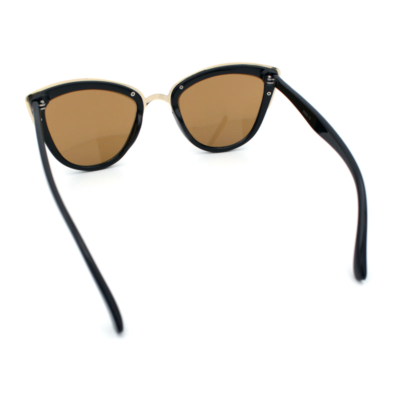 SA106 Womens Color Mirror Reflective Lens Oversize Cat Eye Sunglasses