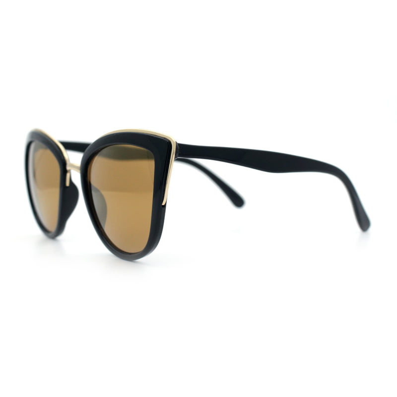 SA106 Womens Color Mirror Reflective Lens Oversize Cat Eye Sunglasses