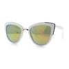 SA106 Womens Color Mirror Reflective Lens Oversize Cat Eye Sunglasses