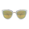 SA106 Womens Color Mirror Reflective Lens Oversize Cat Eye Sunglasses